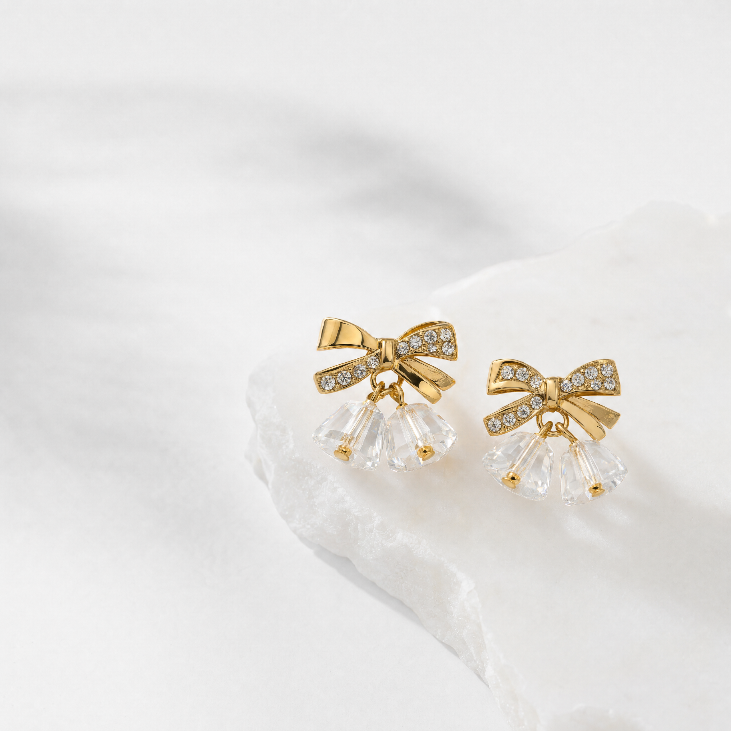 Bellissima Crystal Bow Anti-Tarnish Earrings