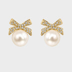 Pearl Étoile Anti-Tarnish Bow Earrings