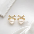 Pearl Étoile Anti-Tarnish Bow Earrings