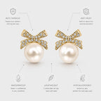 Pearl Étoile Anti-Tarnish Bow Earrings