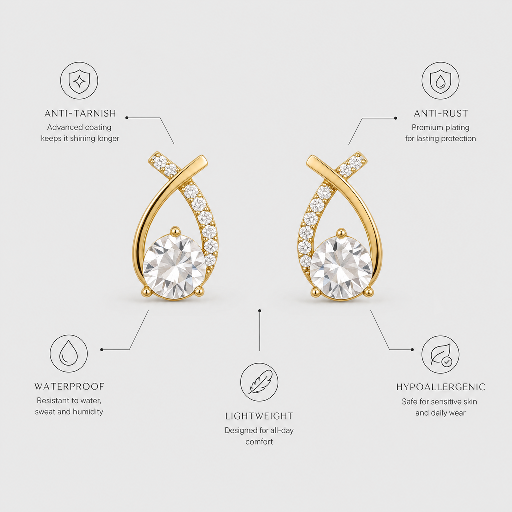 Étoile Anti-Tarnish Crystal Drop Earrings