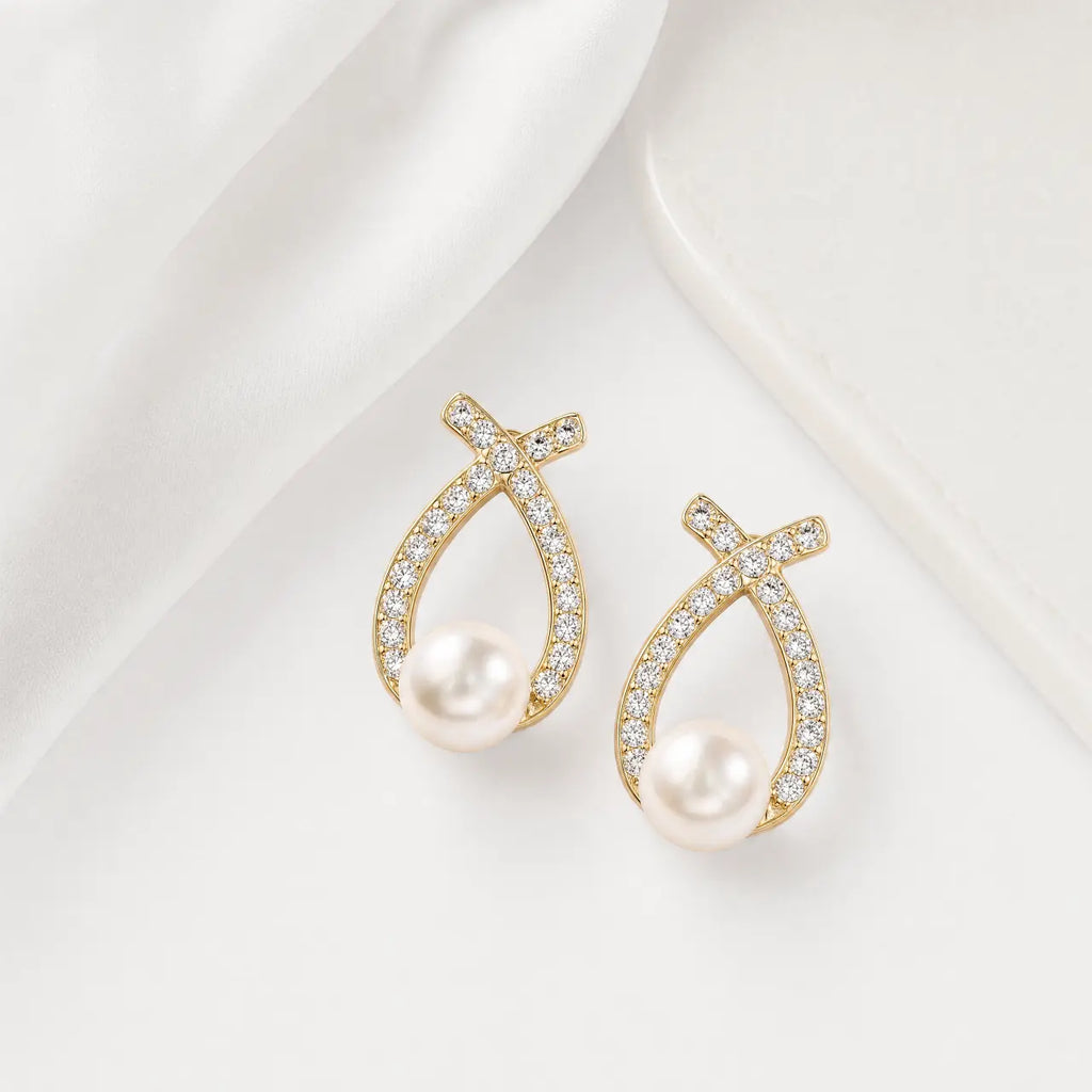 Eleganza Anti-Tarnish Pearl Drop Earrings