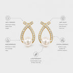 Eleganza Anti-Tarnish Pearl Drop Earrings