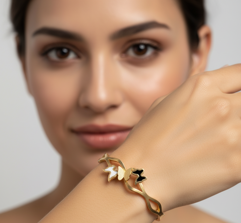 Gold Butterfly Designer Bracelet for Women & Girls | Anti-Tarnish Jewelry