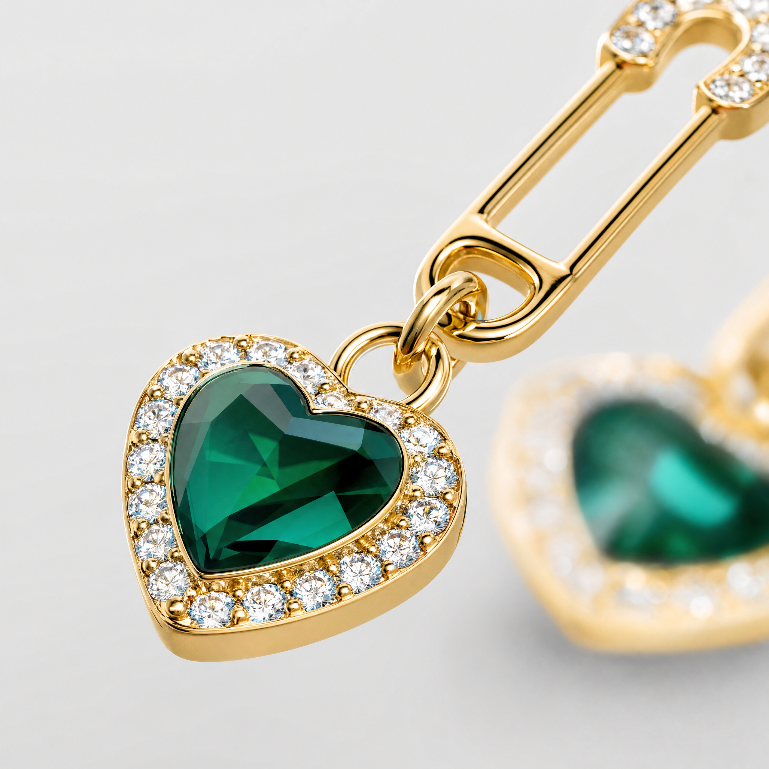 Emerald Heart Anti-Tarnish Crystal Earrings