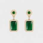 Emerald Royale Anti-Tarnish Statement Earrings