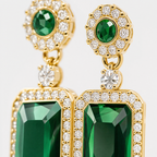 Emerald Royale Anti-Tarnish Statement Earrings