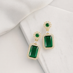 Emerald Royale Anti-Tarnish Statement Earrings