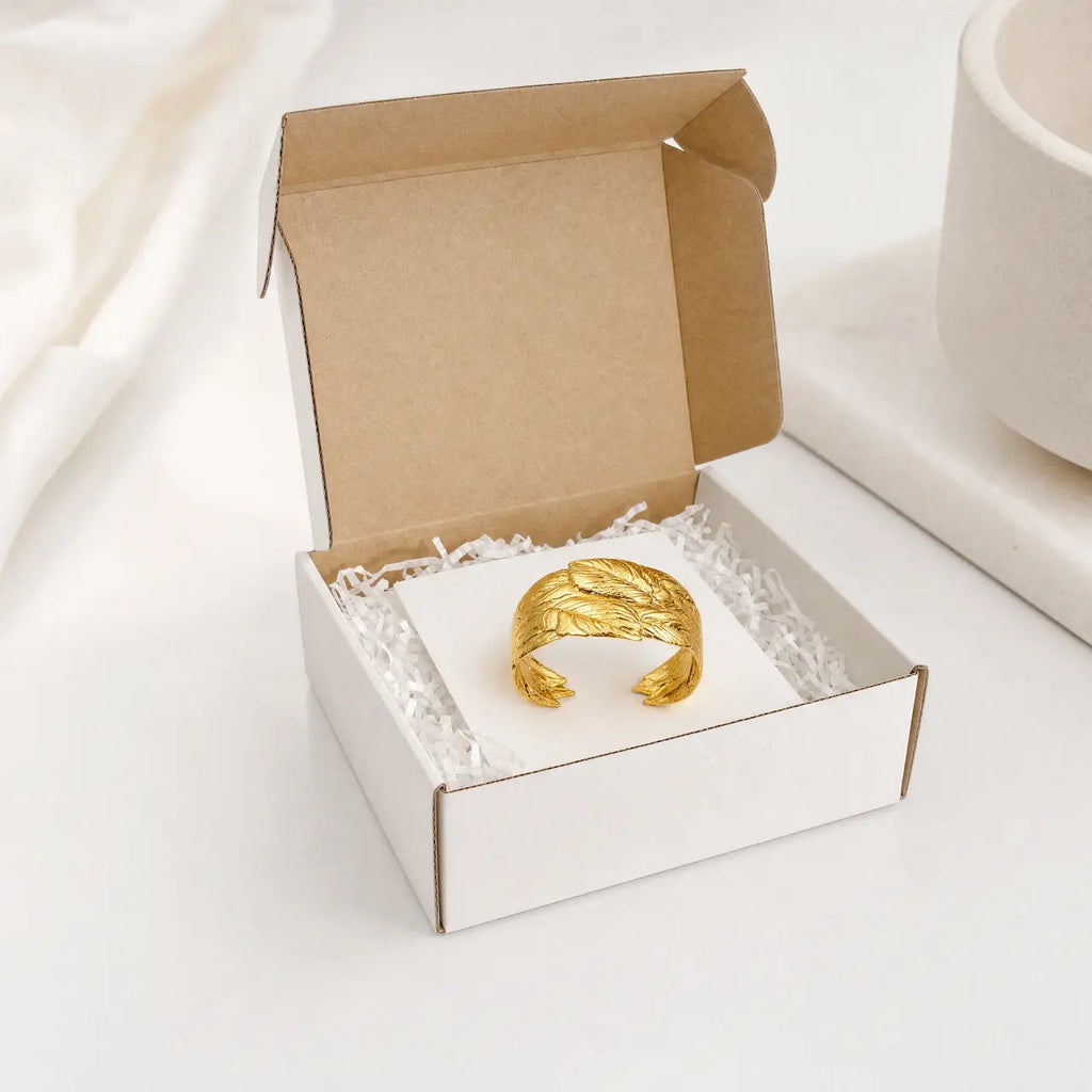 Aurelia Leaf Anti-Tarnish Gold Cuff Bracelet