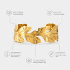 Aurelia Vine Anti-Tarnish Gold Cuff Bracelet