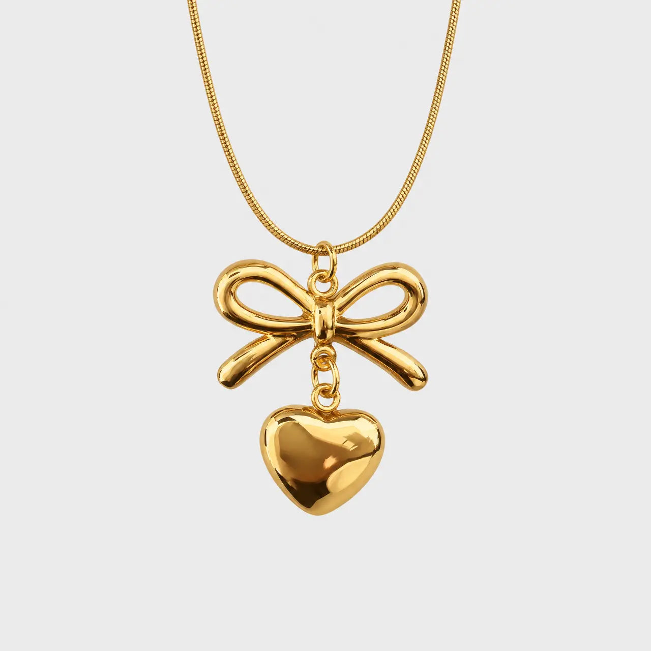 Amora Bow Heart Necklace