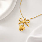 Amora Bow Heart Necklace