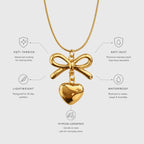 Amora Bow Heart Necklace