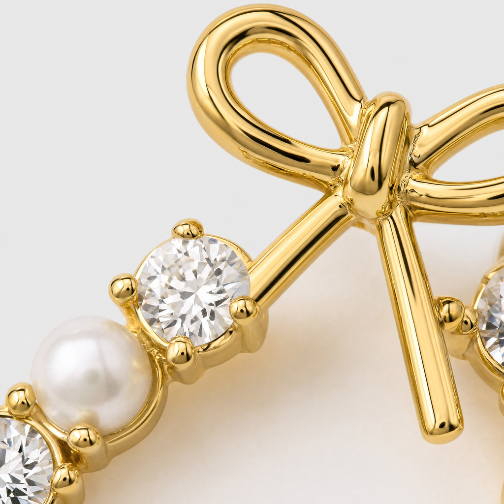 Celeste Bow Anti-Tarnish Pearl Earrings