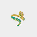 Evil Eye Snake Ring for Women