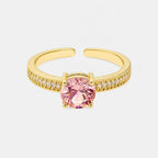 Pink Crystal Adjustable Ring
