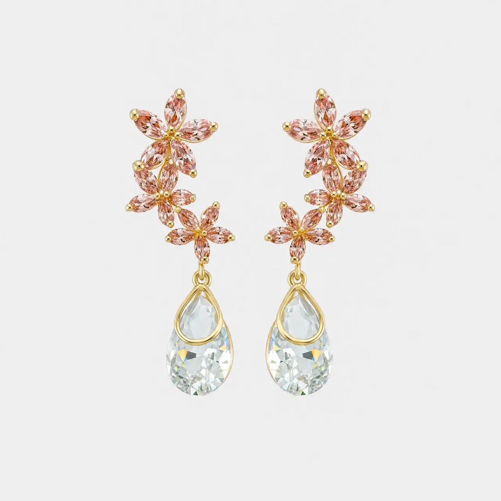 Sakura Crystal Drop Earrings