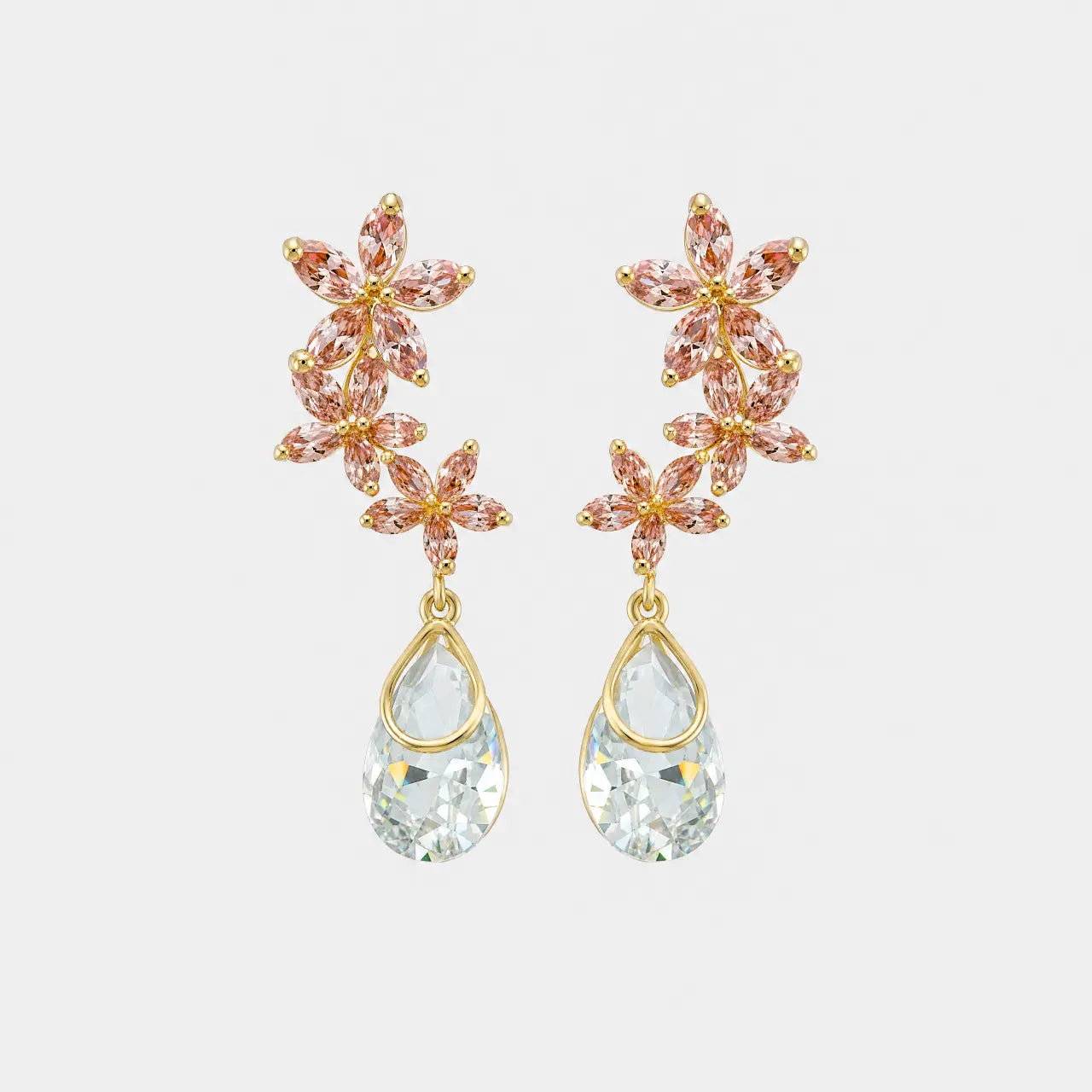 Sakura Crystal Drop Earrings