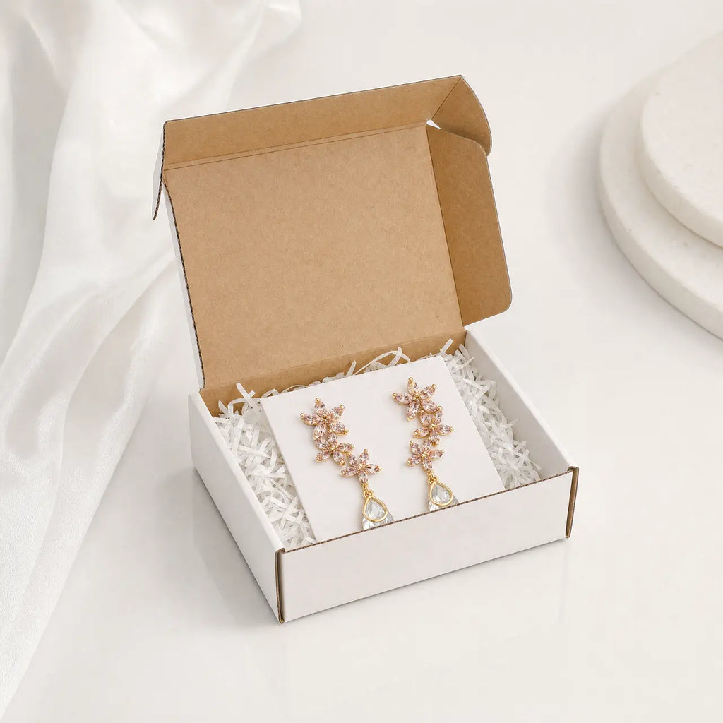 Sakura Crystal Drop Earrings