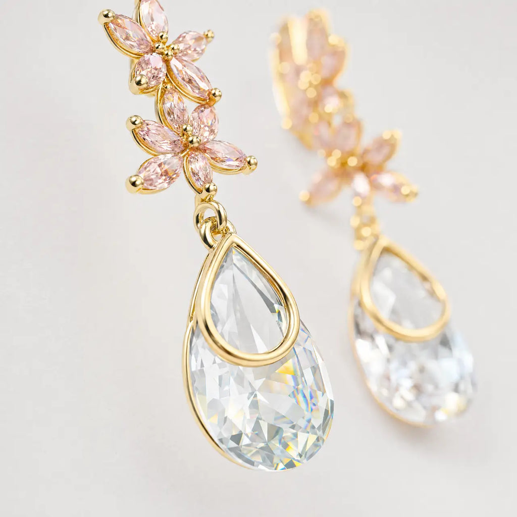 Sakura Crystal Drop Earrings