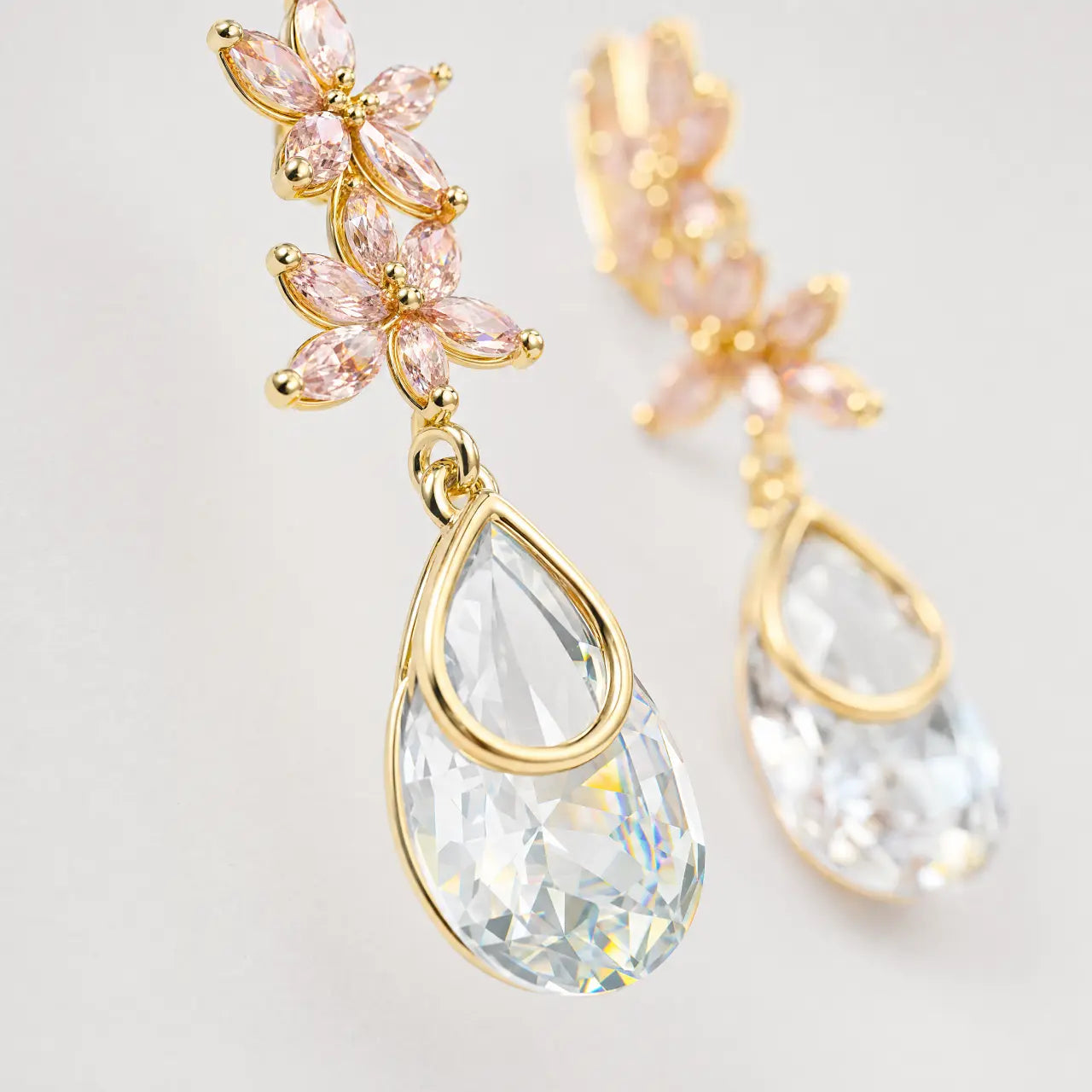 Sakura Crystal Drop Earrings