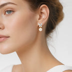 Snowflake Butterfly Pearl Earrings