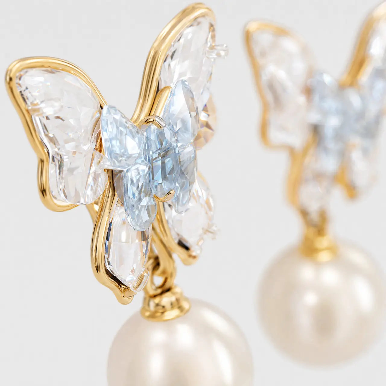 Snowflake Butterfly Pearl Earrings