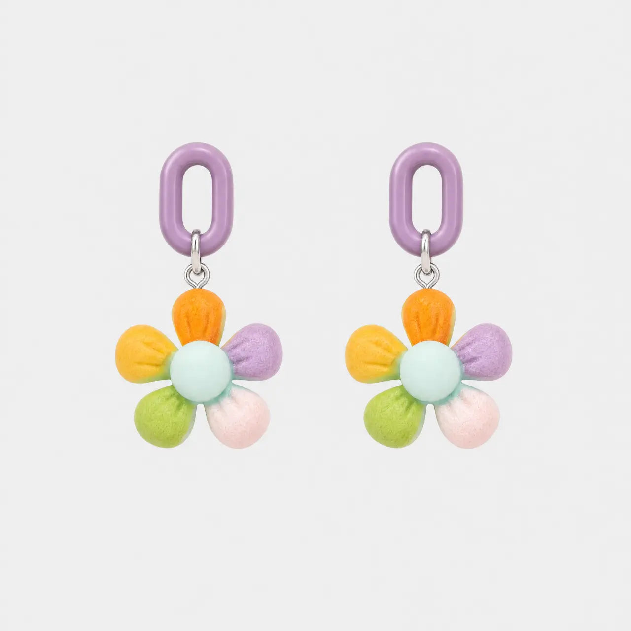 Pastel Bloom Anti-Tarnish Flower Drop Earrings