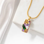 Violet Bloom Gold Necklace