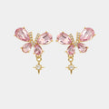 Rosé Flutter Anti-Tarnish Butterfly Crystal Earrings