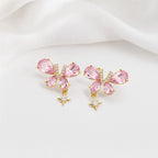 Rosé Flutter Anti-Tarnish Butterfly Crystal Earrings