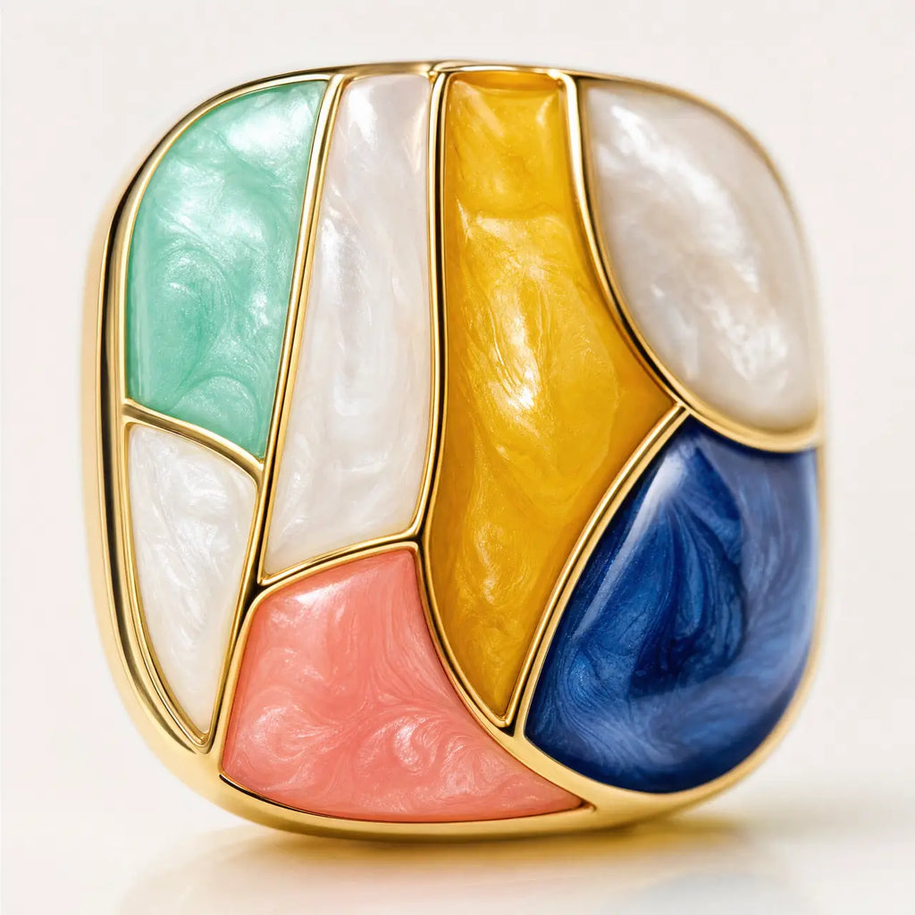 Mosaic Muse Anti-Tarnish Abstract Stud Earrings