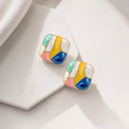 Mosaic Muse Anti-Tarnish Abstract Stud Earrings