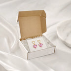 Rosé Heart Anti-Tarnish Crystal Earrings