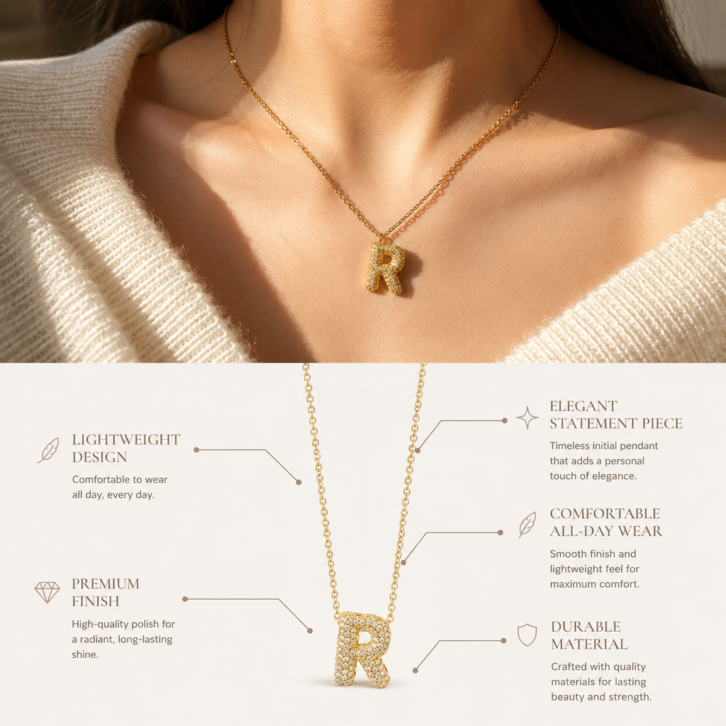 Initial R Necklace