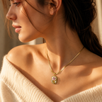Floral Enamel Pendant Necklace