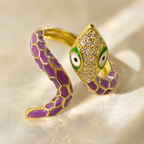 Purple Snake Ring for Women