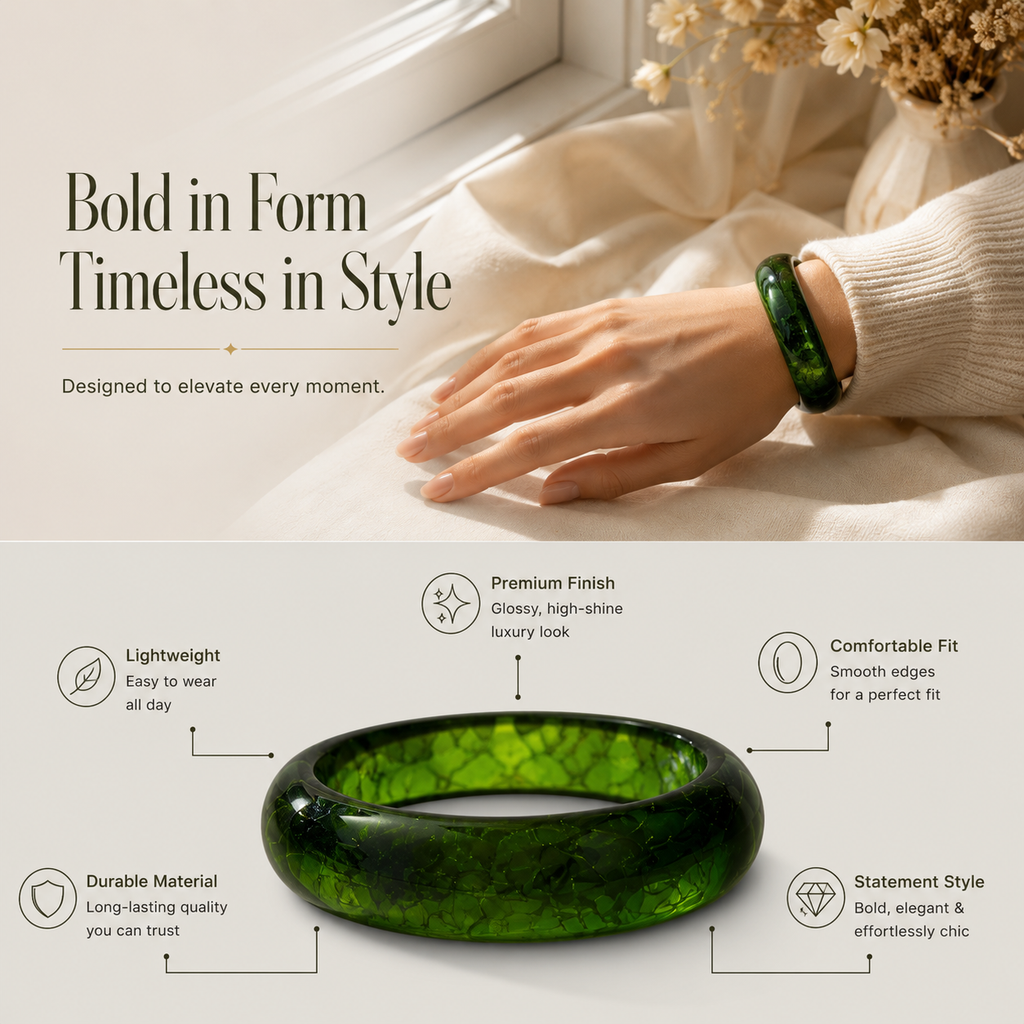 Emerald Green Resin Bangle