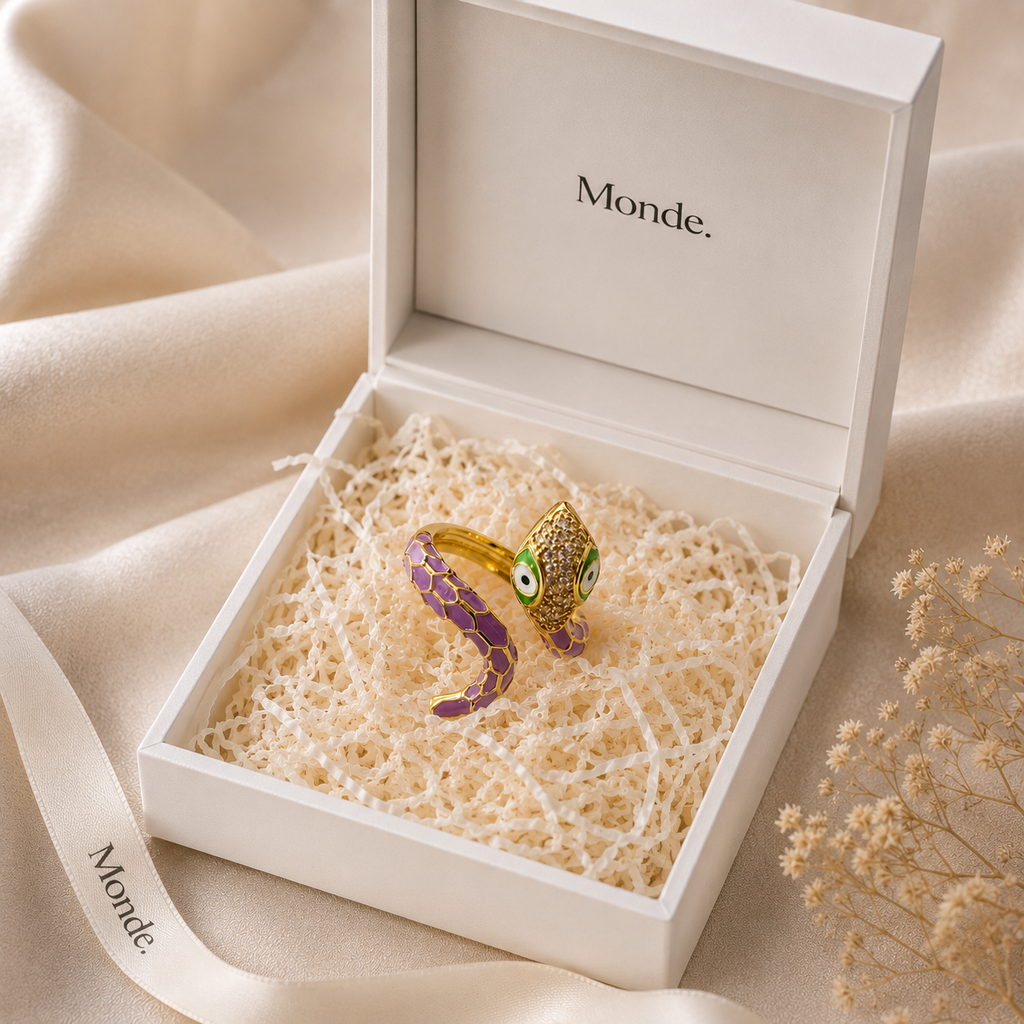 Purple Snake Ring for Women