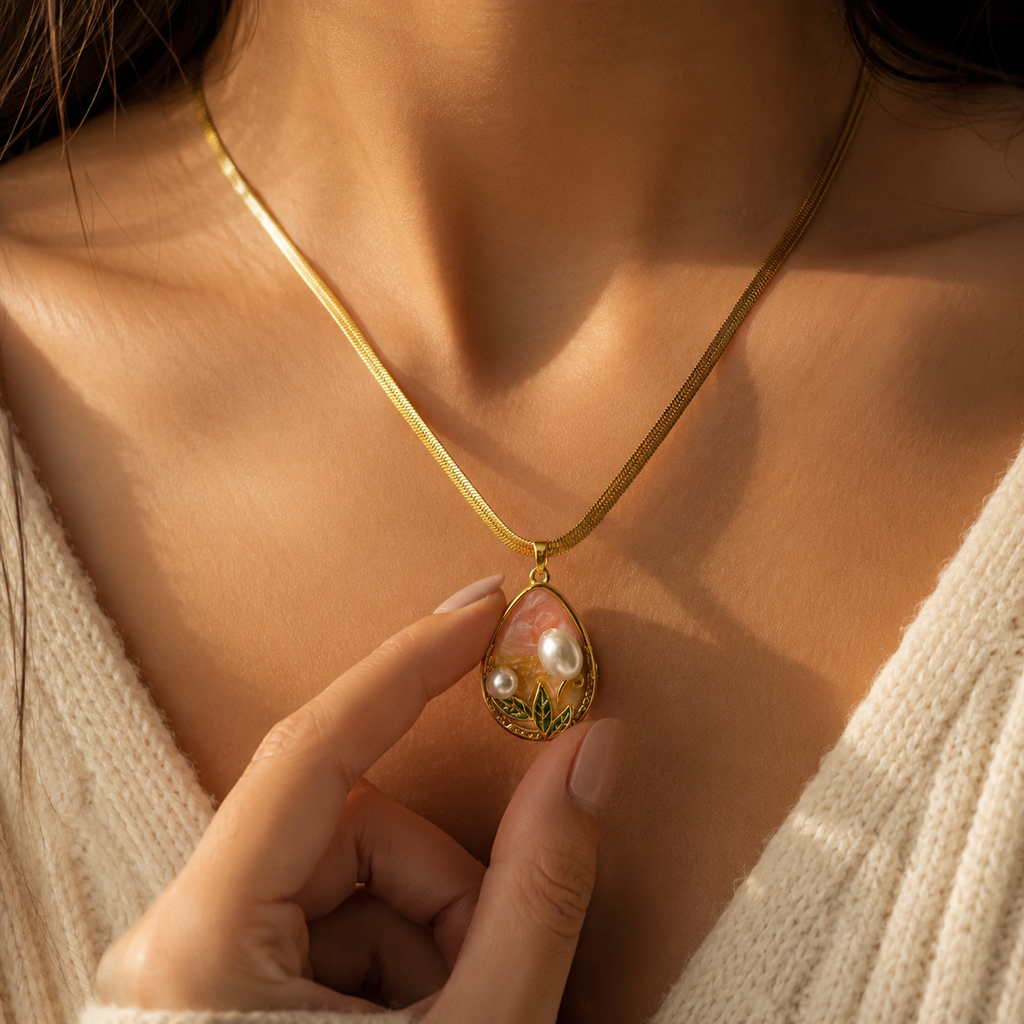 Elegant Pearl Charm Necklace