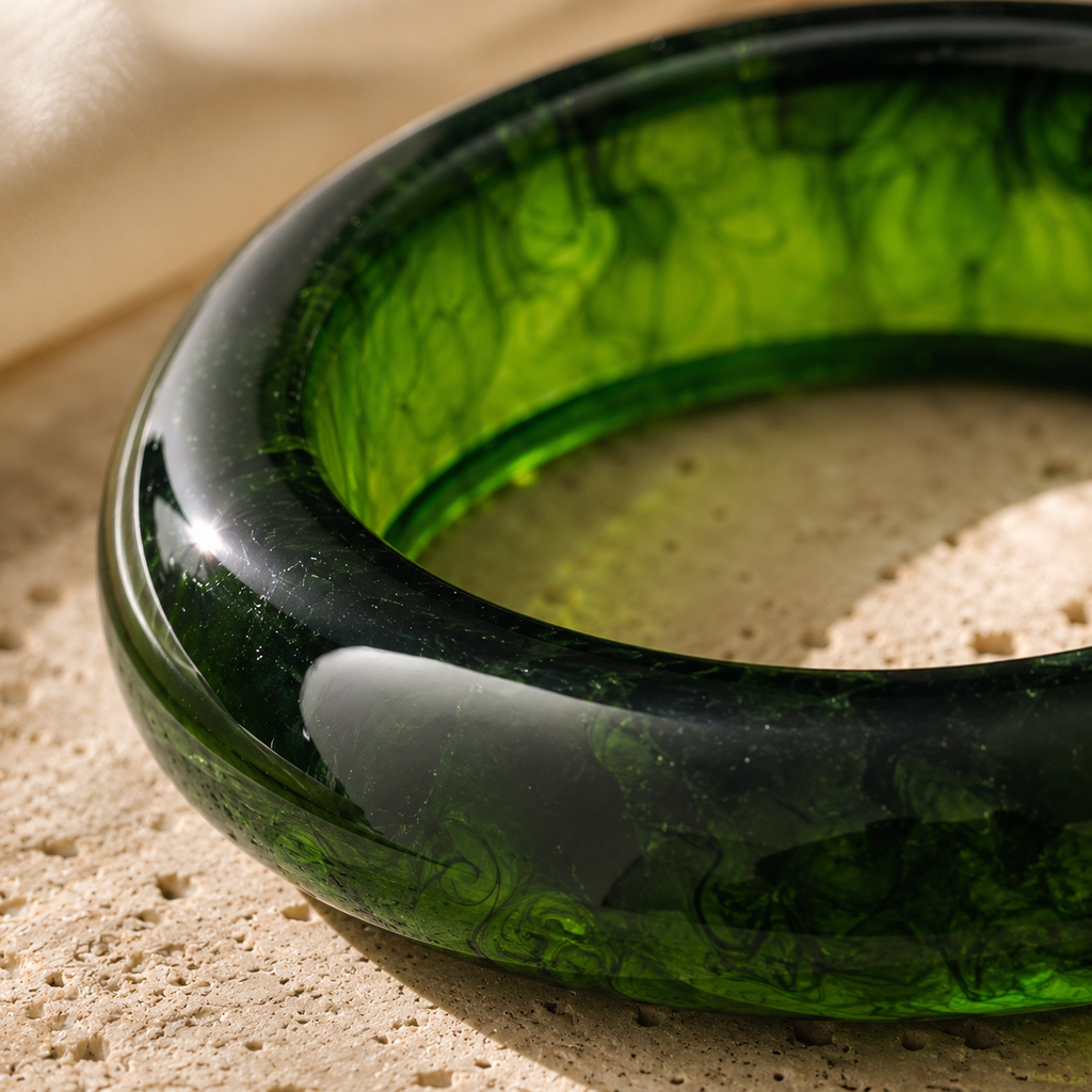 Emerald Green Resin Bangle