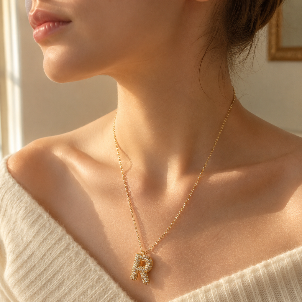 Initial R Necklace