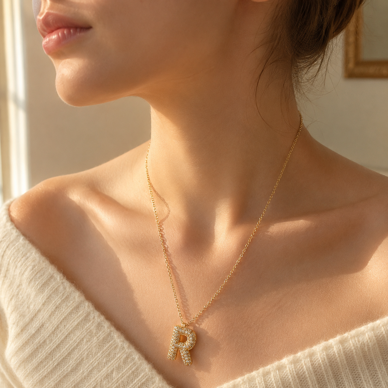 Initial R Necklace
