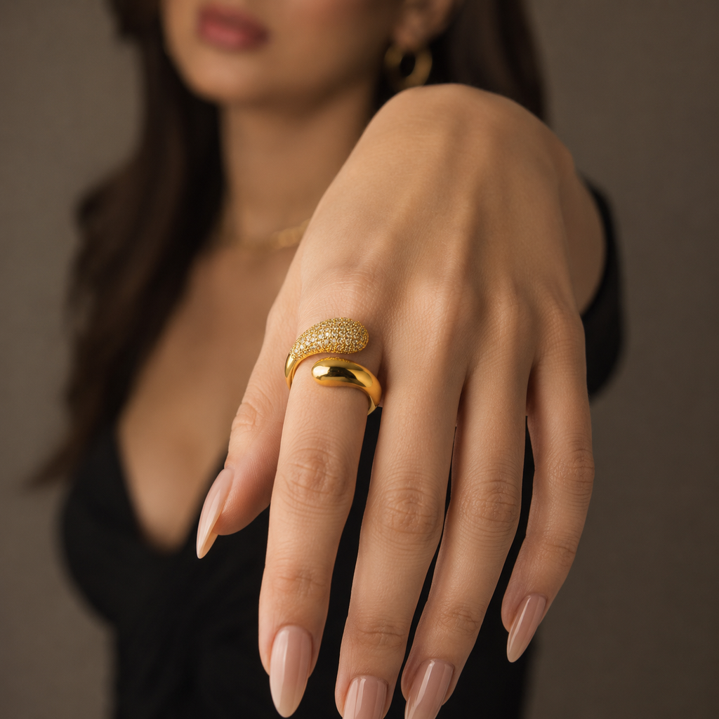 Crystal Wrap Adjustable Ring