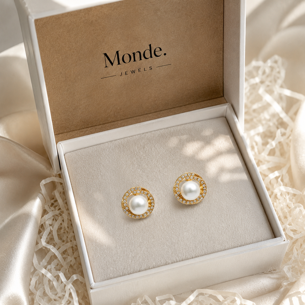 Round Pearl Earrings