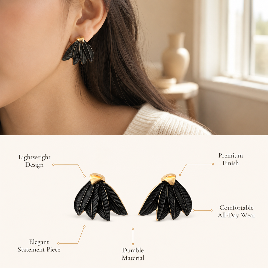 Black Leaf Earrings
