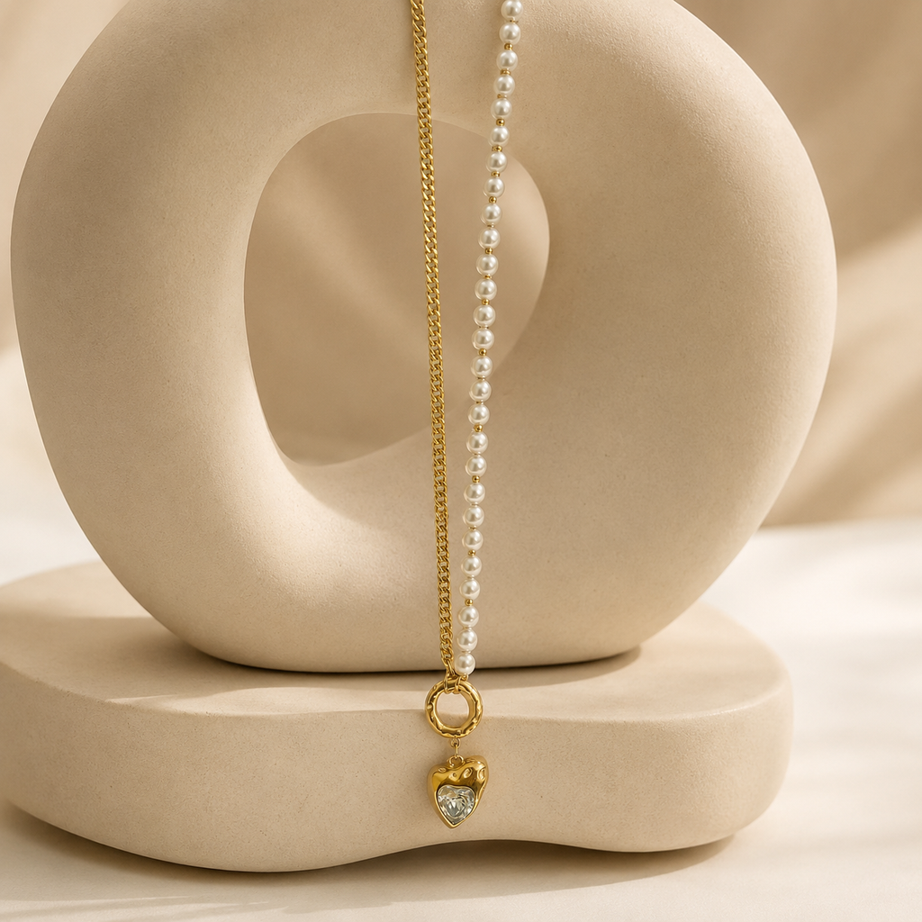 Pearl Heart Pendant Necklace