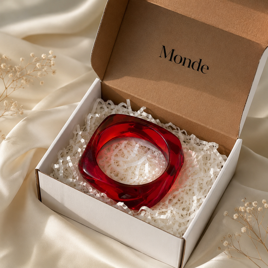 Premium Ruby Red Resin Bangle