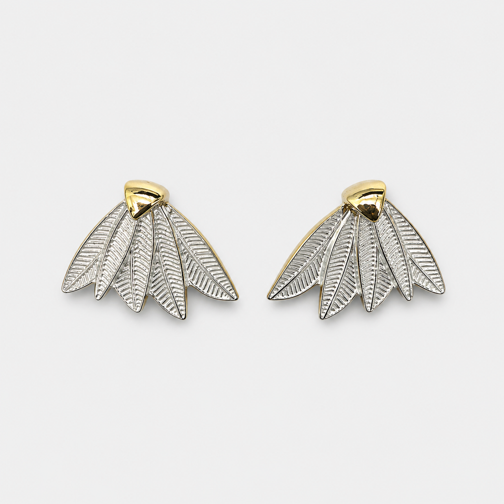 Silver Leaf Stud Earrings
