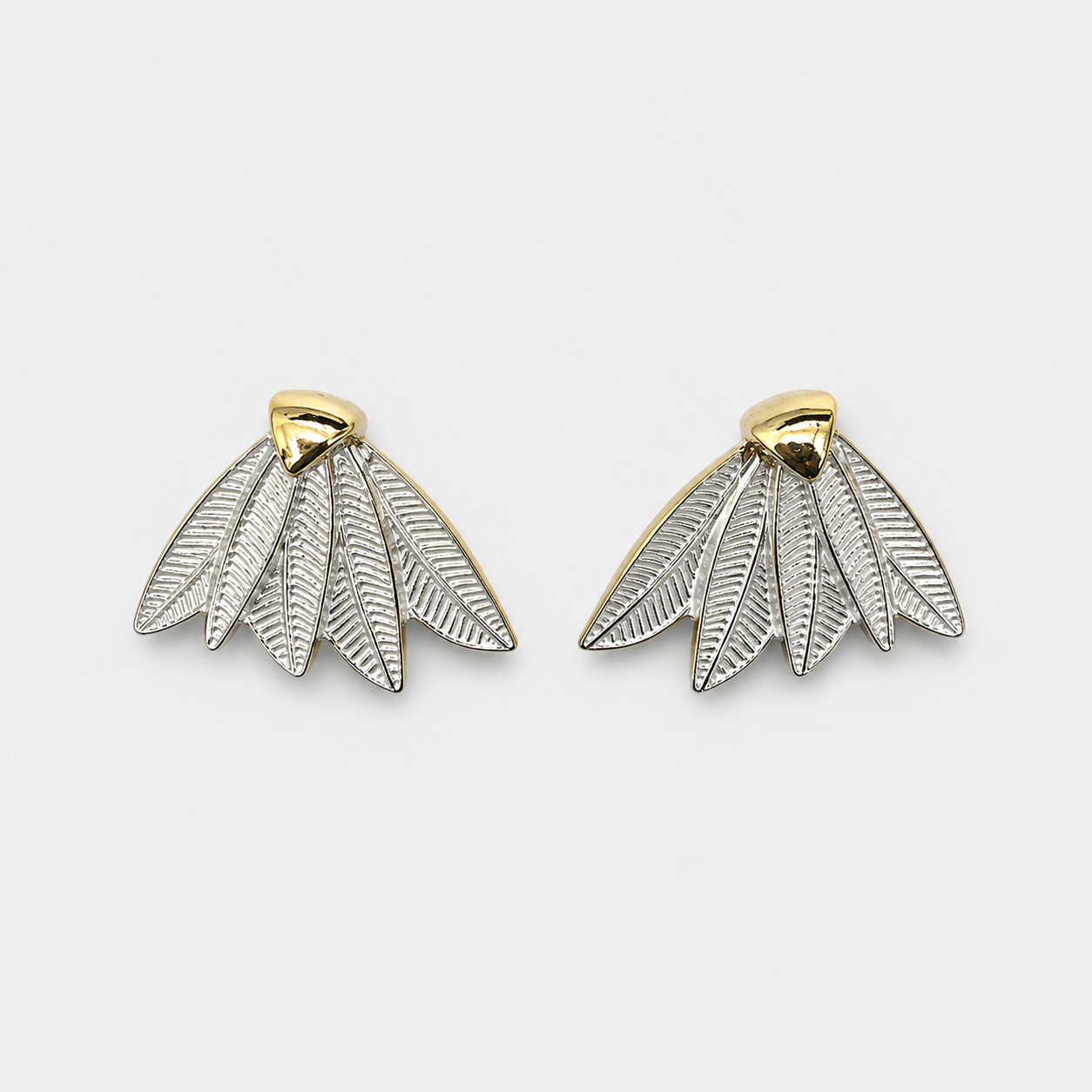 Silver Leaf Stud Earrings
